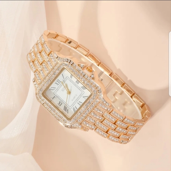 🎀 NEW Fashion Ladies Quartz Watch and Bracelet Set. Rose Goldtone.🌺 - Picture 3 of 6